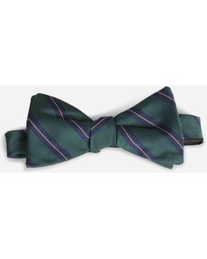 Petronius Silk Striped Bow Tie - Blue