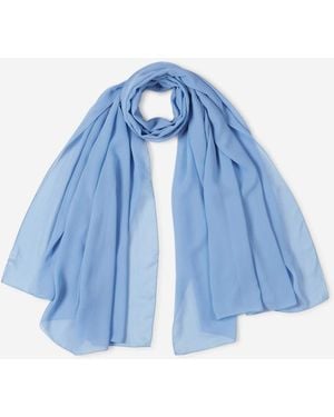 Santa Eulalia Plain Silk Scarf - Blue
