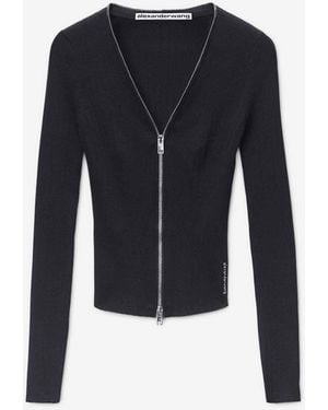 Alexander Wang Ribbed Knit Cardigan - Blue