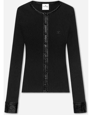 Courreges Vinyl Knit Cardigan - Black
