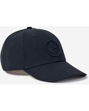 Stone Island Baseballkappe Aus Baumwolle - Blau