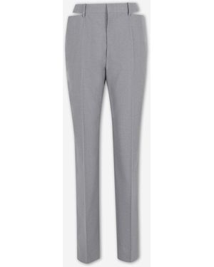 Jil Sander Straight Leg Trousers With Slits - Grey