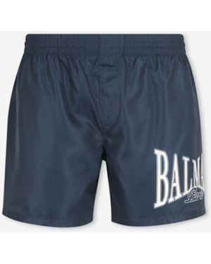 Balmain Printed Swimsuit - Blue