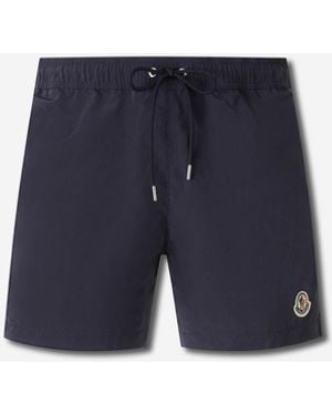 Moncler Badeanzug Mit Besatz - Blau