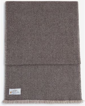 Santa Eulalia Cashmere Scarf Wheat Pattern - Gray