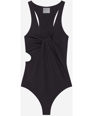 Courreges Twist-Badeanzug - Schwarz