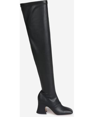 Chloé Bottes Hautes En Cuir - Noir