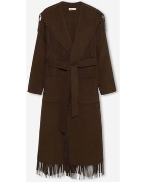 Jonathan Simkhai Carrie Fringe Coat - Brown