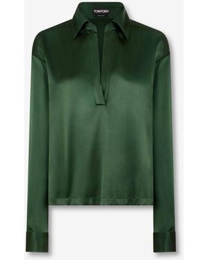 Tom Ford Blusa Semplice Seta - Verde