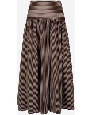 STAUD Procida Maxi Skirt - Brown