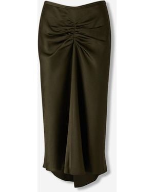 Victoria Beckham Crépe Satin Skirt - Green