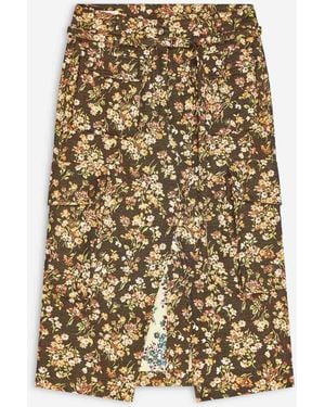 Dries Van Noten Floral Skirt - Natural