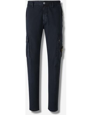 Stone Island Pantaloni Etichetta Compass - Blu