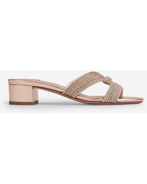 Aquazzura Crystal Muse Sandals - Natural