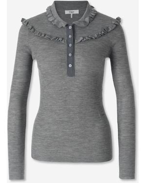 Chloé Jersey Fino Volantes - Gris
