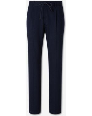 Gran Sasso Cotton Straight Leg Trousers - Blue