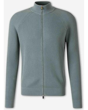 Santa Eulalia Zip-Up Knit Cardigan - Blue