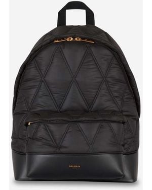 Balmain Sac À Dos Matelassé En Diamant - Noir