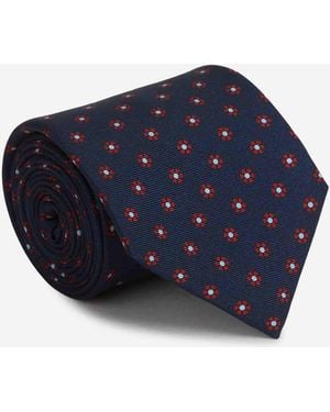Santa Eulalia Silk Floral Tie - Blue