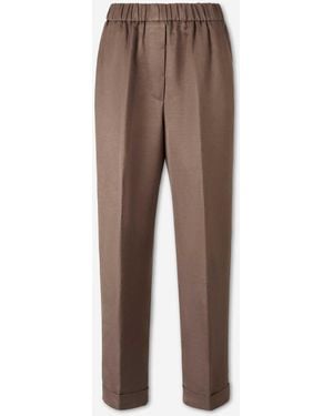Peserico Straight Chino Trousers - Brown
