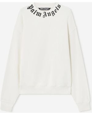Palm Angels Printed Neck Sweatshirt - White