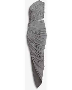 Alaïa Vestido Midi Asimétrico - Gris