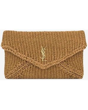 Saint Laurent Clutch Rafia Pochette - Neutro