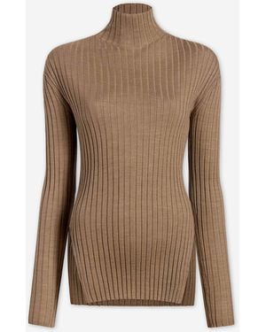 KHAITE Camiseta Canalé Vinici - Marrón