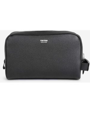 Tom Ford Leather Logo Toiletry Bag - White