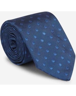 Petronius Dot Motif Tie - Blue