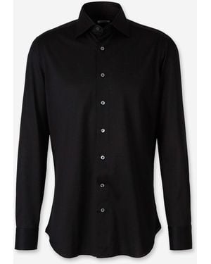 Fray Micro Knit Shirt - Black