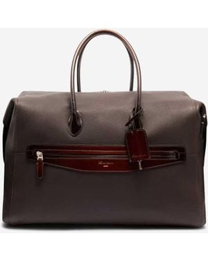 Santoni Leather Travel Bag - Brown