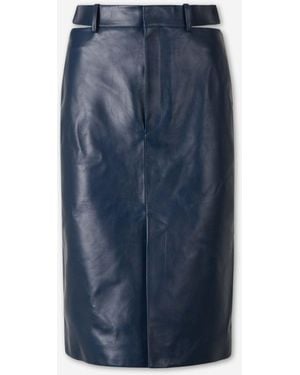 Jil Sander Leather Skirt - Blue