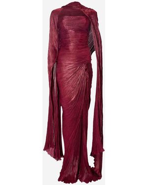 Marmar Halim Robe Longue Plissée - Rouge