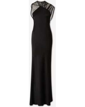 Victoria Beckham Maxi Mesh Dress - Black