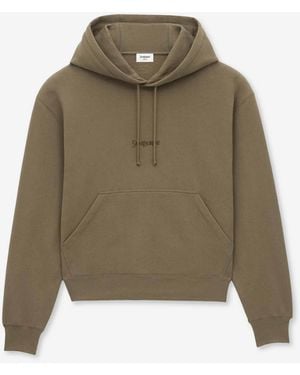 Saint Laurent Logo Hoodie - Green