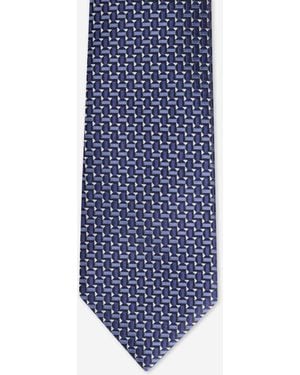 ZEGNA Cravatta Di Seta Stampata - Blu