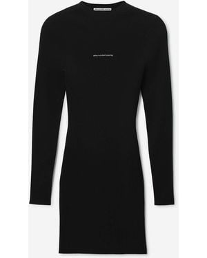 Alexander Wang Vestido Mini Logo - Negro