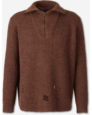 Maison Margiela Zip Neck Jumper - Brown