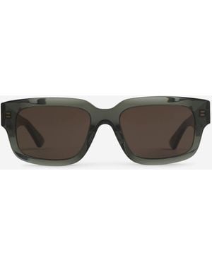 Bottega Veneta Occhiali Da Sole Rettangolari - Grigio