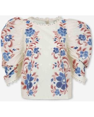 FARM Rio Short Sleeve Blouse - White