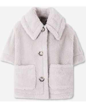 Max Mara Capa Pelo - Blanco