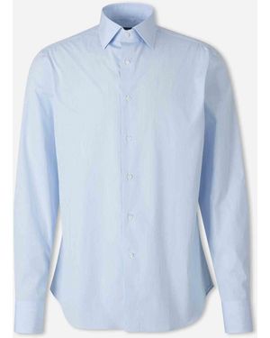 Canali Striped Dress Shirt - Blue