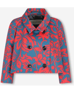 Dries Van Noten Printed Cropped Jacket - Red