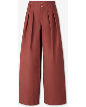 Chloé Weite Hose Mit Bundfalten - Rot