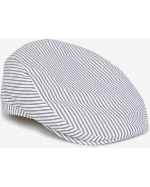 Lock & Hatters Striped Cap - White