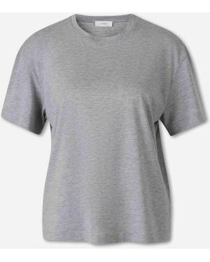 TOTEME Short Sleeve T-Shirt - Gray