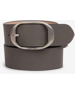 Tom Ford Leather Belt - Grey