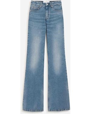 Ami Paris Flared Cotton Trousers - Blue