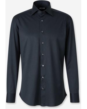 Fray Micro Knit Shirt - Blue